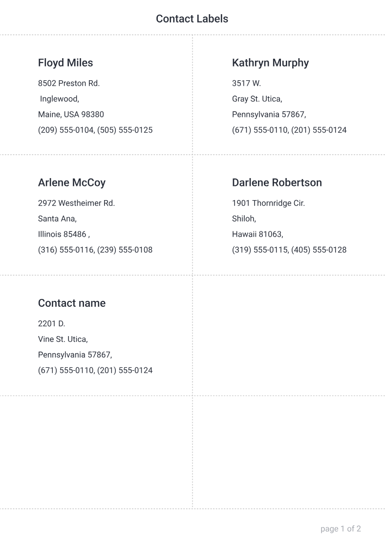 Contact Labels